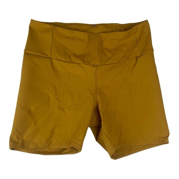 YITTY women's 1x gold Bike Shorts High Waist Performance athletic yellow gym ath - Picture 1 of 9